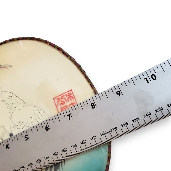 Antique Chinese Hand Fan - Cranes & Pine, Qianlong Mark (Possible Qing Dynasty) - Picture 12 of 12